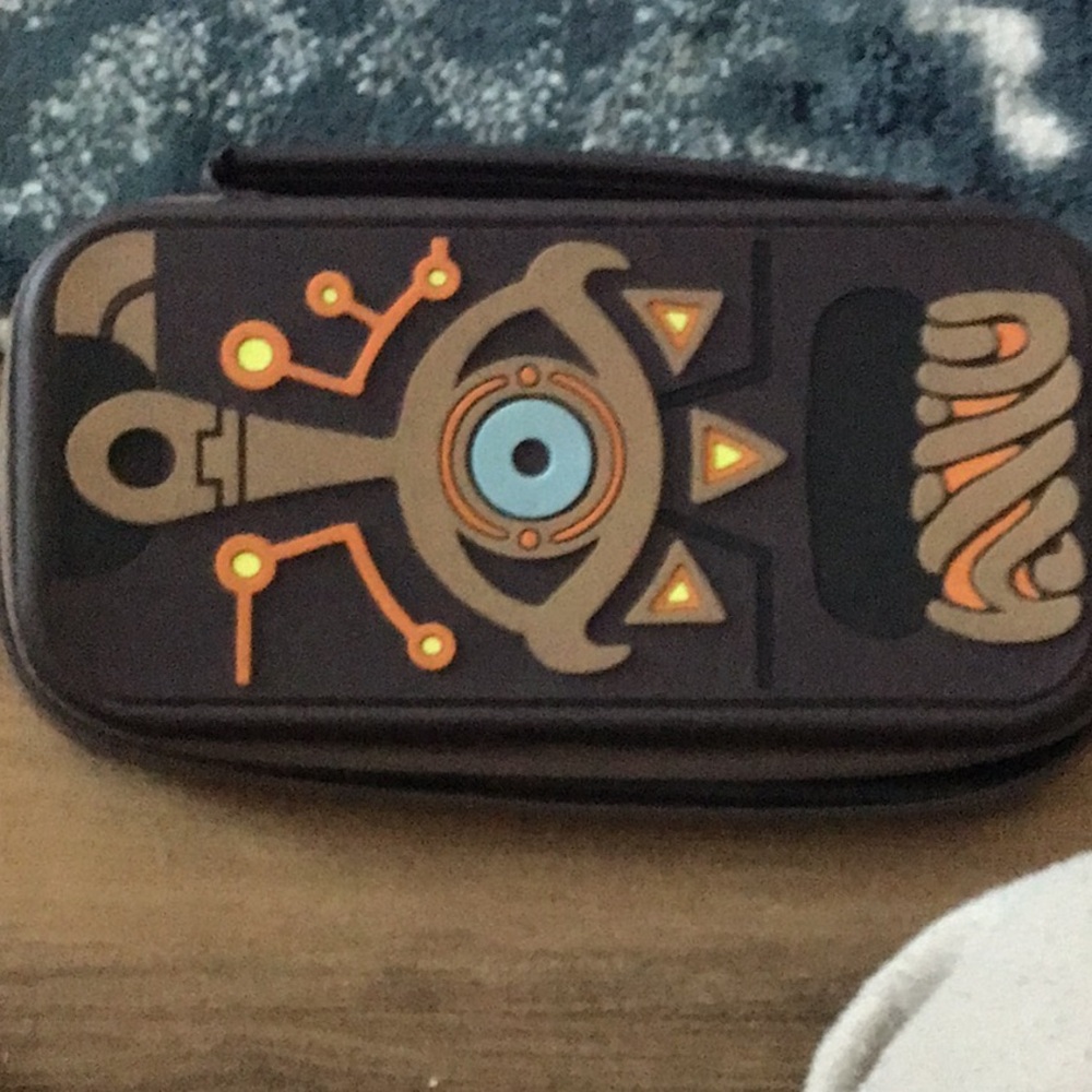 Brown and Orange Gaming Console Case